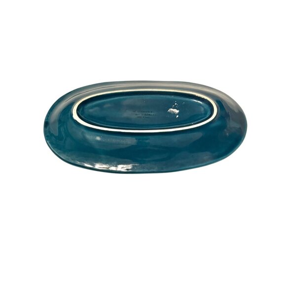 Le Ceramiche Oval Ceramic Platter With Woven Pattern Edge - Picture 7 of 9